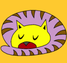Dibujo Gato durmiendo pintado por ali10