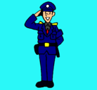 Dibujo Policía saludando pintado por cibernetico75