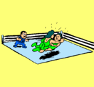 Dibujo Lucha en el ring pintado por k2k1k7