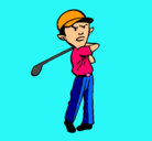 Dibujo Jugador de golf pintado por wanxin