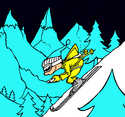 Dibujo Esquiador pintado por juanda