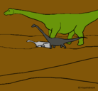 Dibujo Familia de Braquiosaurios pintado por Avatar
