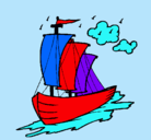 Dibujo Barco velero pintado por amalia