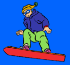 Dibujo Snowboard pintado por pacman