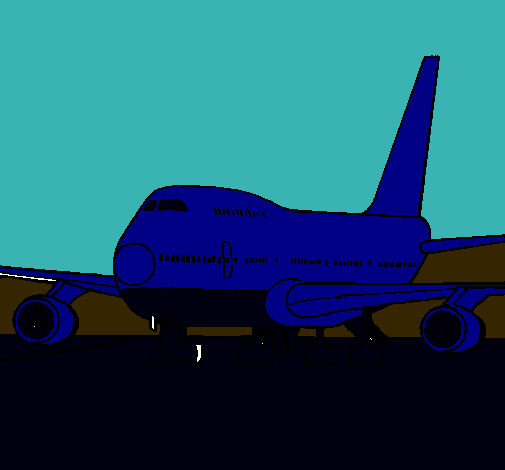 Dibujo Avión en pista pintado por nahbbbbb