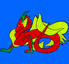 Dibujo Dragón de mar pintado por brian