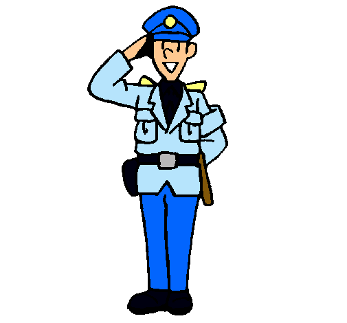 Dibujo de Policía saludando pintado por Policia en  el día  14-03-11 a las 23:23:16. Imprime, pinta o colorea tus propios dibujos!