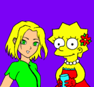 Dibujo Sakura y Lisa pintado por lisa