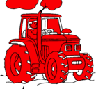 Dibujo Tractor en funcionamiento pintado por isbena