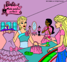Dibujo Barbie en una tienda de ropa pintado por maiaparis