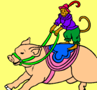 Dibujo Mono y cerdo pintado por LAYONEL