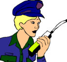 Dibujo Policía con el walkie pintado por alexander1