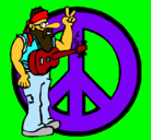 Dibujo Músico hippy pintado por ahhana