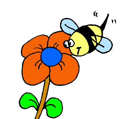 Abeja y flor