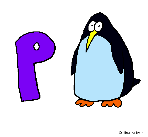 Dibujo Pingüino pintado por amorcitos