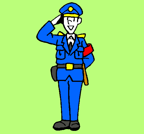 Dibujo Policía saludando pintado por GracyG