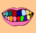 Dibujo Boca y dientes pintado por SHAM