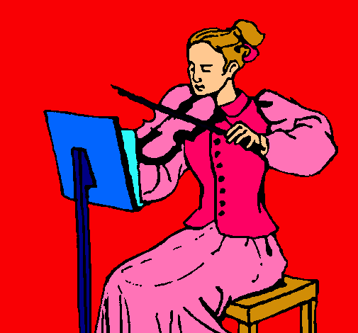 Dibujo Dama violinista pintado por xioma