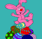Dibujo Conejo de Pascua pintado por cras