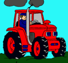 Dibujo Tractor en funcionamiento pintado por lukass