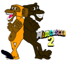 Dibujo Madagascar 2 Manson y Phil 2 pintado por nbnnbvvh