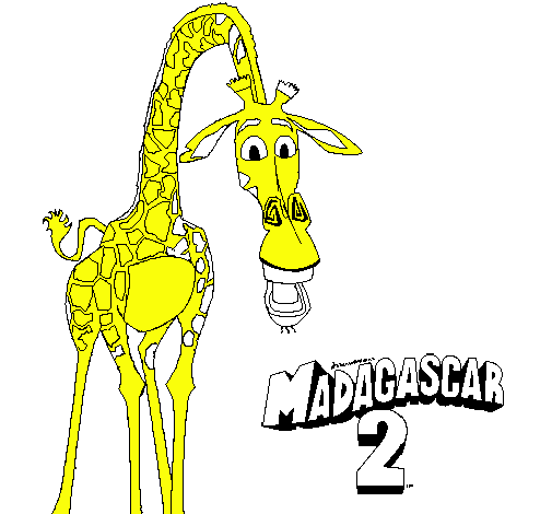 Dibujo Madagascar 2 Melman pintado por gabrielito