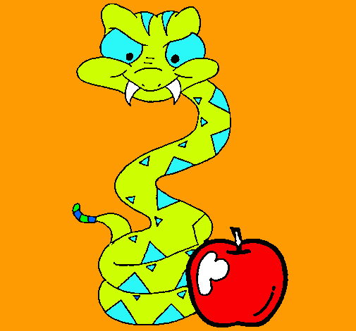 Dibujo Serpiente y manzana pintado por Toriy