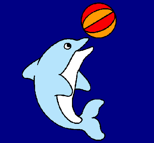 Dibujo Delfín jugando con una pelota pintado por anahis