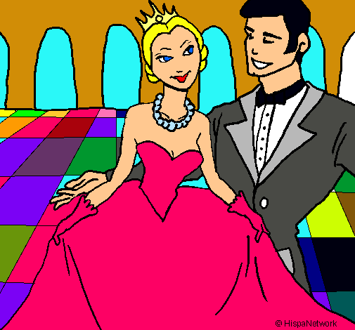 Dibujo Princesa y príncipe en el baile pintado por danii_krys