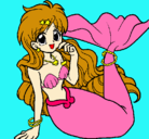 Dibujo Sirena pintado por cholita