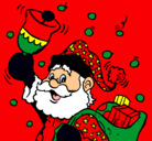 Dibujo Santa Claus y su campana pintado por amalia