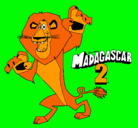 Dibujo Madagascar 2 Alex pintado por derta