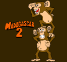 Dibujo Madagascar 2 Manson y Phil pintado por toti