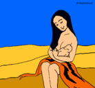 Dibujo Madre con su bebe pintado por prinss