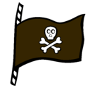 Dibujo Bandera pirata pintado por yooooooooooo