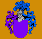 Dibujo Escudo de armas y casco pintado por aguila