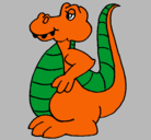 Dibujo Aligátor pintado por dinosaurio