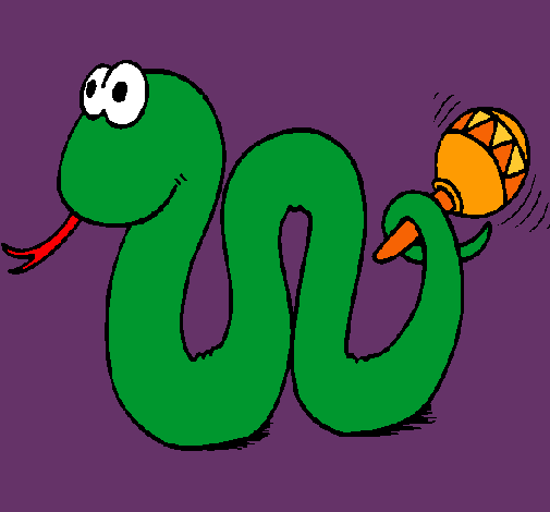 Dibujo Serpiente cascabel pintado por charito