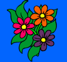 Dibujo Florecitas pintado por flores