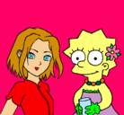Dibujo Sakura y Lisa pintado por montserrat