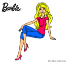 Dibujo Barbie moderna pintado por pelirroja