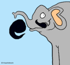 Dibujo Elefante pintado por gyggfgfvbkhf