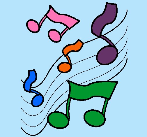 Dibujo Notas en la escala musical pintado por annafere97