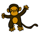 Dibujo Mono pintado por saltarin