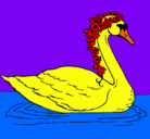 Dibujo Cisne con flores pintado por scamp