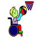 Dibujo Básquet en silla de ruedas pintado por izanruiz