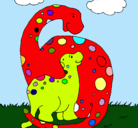 Dibujo Dinosaurios pintado por normita