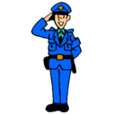 Dibujo Policía saludando pintado por meloddy