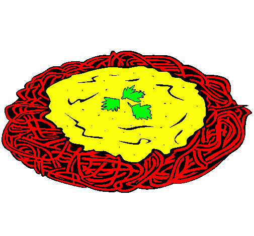 Dibujo Espaguetis con queso pintado por kike