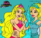 Dibujo Barbie se despiede de la reina sirena pintado por hbjnjmkk